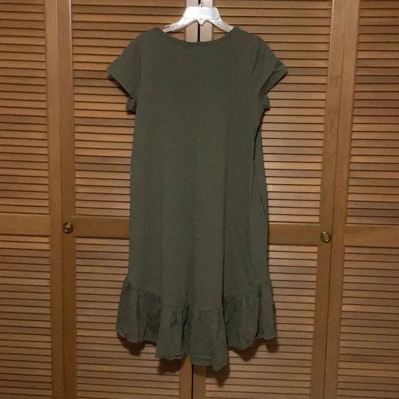 Zim & Zoe Olive Green Cotton Dress 14 - Picture 2 of 4